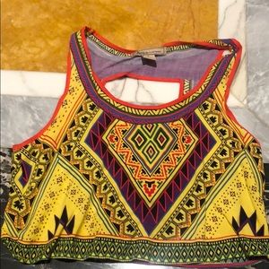 Yellow printed crop top